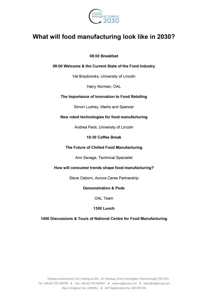 Agenda Food Manufacturing 2030 Conference 131016 v1.3 copy